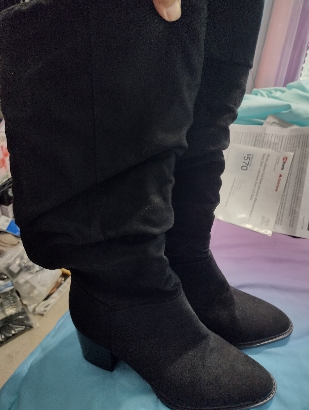 Women's SO Black Below The Knee Block Heel Boots New No Tags No Box